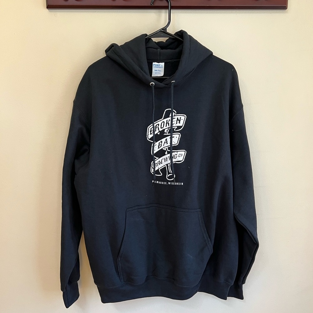 Broken Bat Brewing Co Men’s Black Hoodie Size L NEW